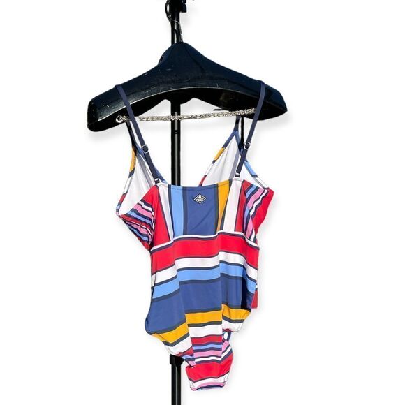 Sperry One Piece Red Blue Yellow Black White V Neckline Size XL - Picture 3 of 12